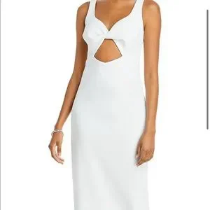 Aqua | Dresses | Aqua Bloomingdales White Midi Cutout Cocktail Dress Bridal  Prom Cocktail | Poshmark